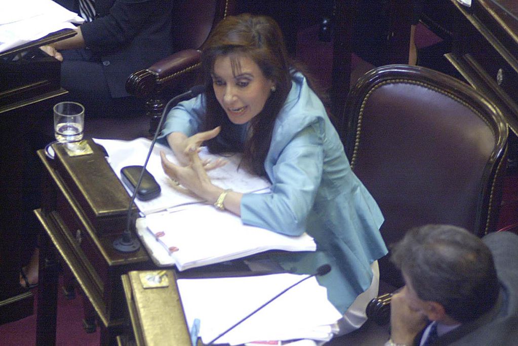 Cristina Fernández de Kirchner, insistente con la causa Malvinas en el Senado de la Nación. (La Voz/archivo)