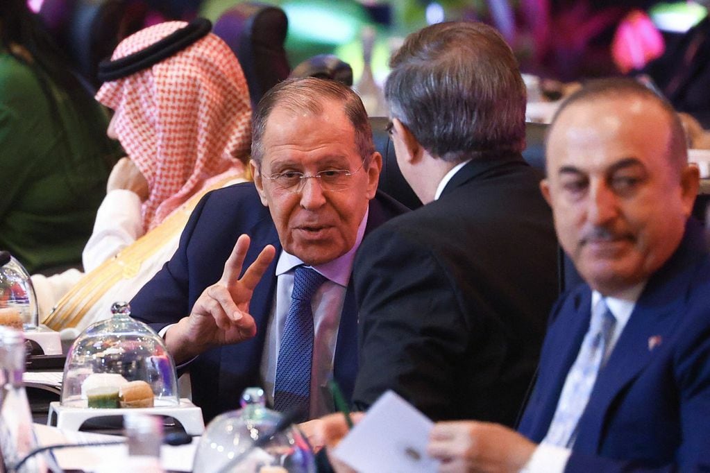 Serguéi Lavrov, canciller ruso en la cumbre del G20.