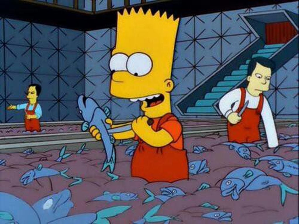 En dicho capítulo, está la frase conocida de Bart: "Entra cuchillo, salen las tripas"