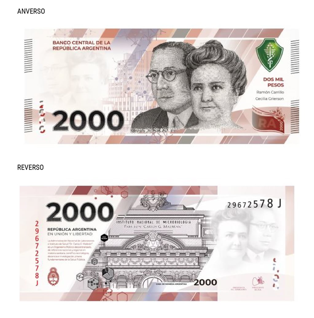 Argentina tendrá un billete de 2000 pesos - Gentileza BCRA