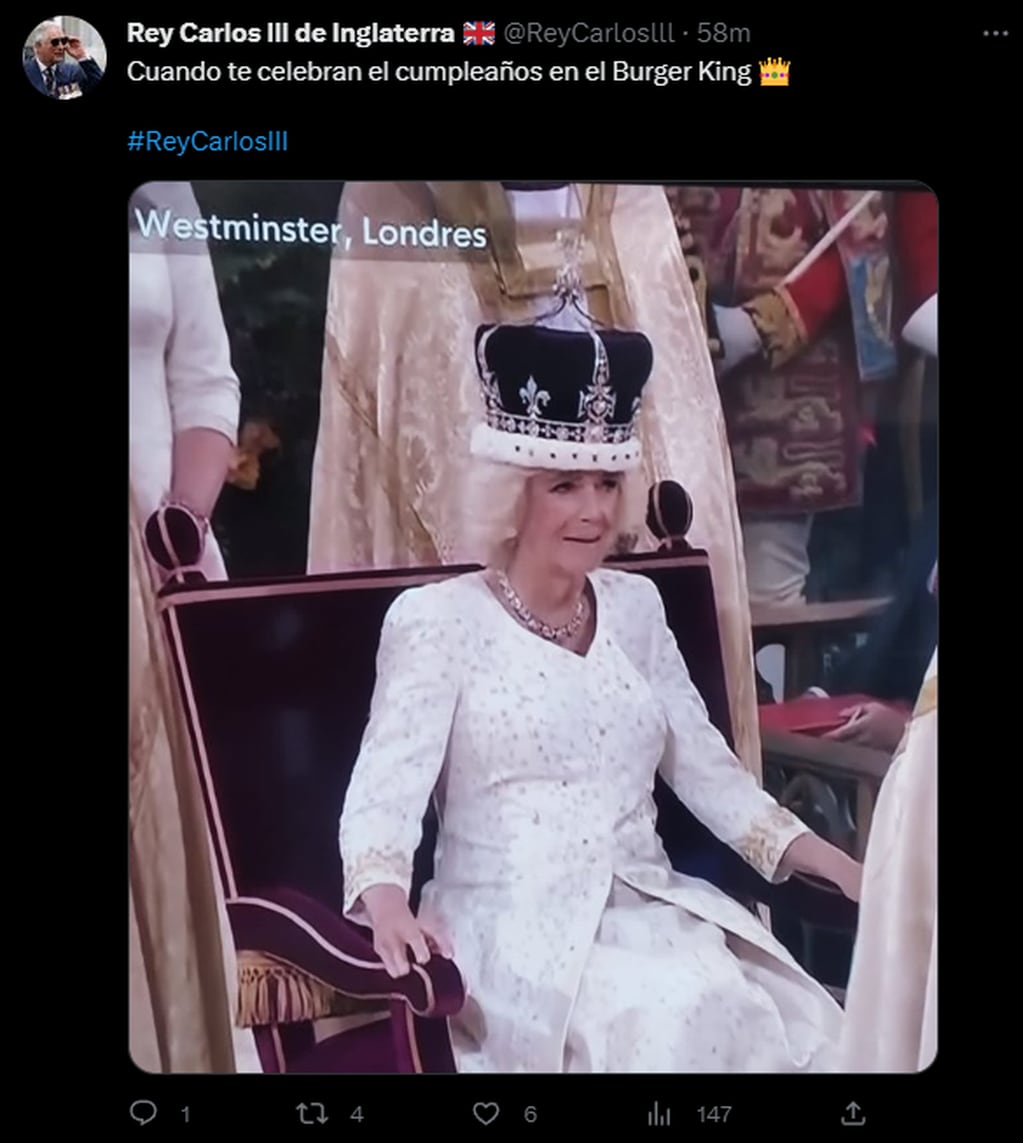 Los mejores memes de la coronación del rey Carlos III. Foto: Twitter/@ReyCarloslll