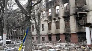 Edificio destruido en Ucrania