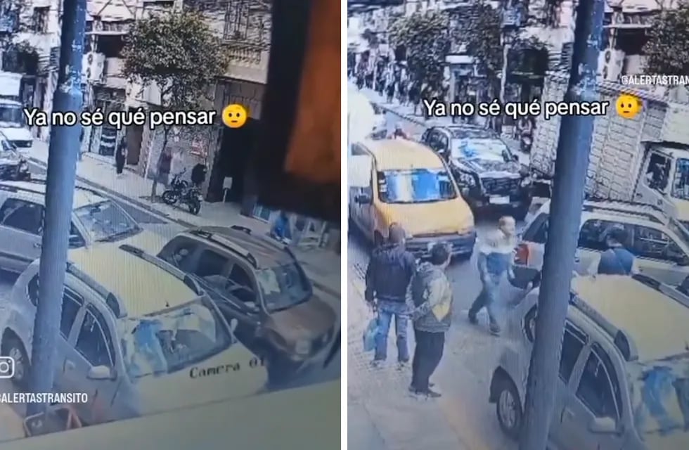 Noqueó a una persona mayor en una pelea de tránsito (Captura de video)
