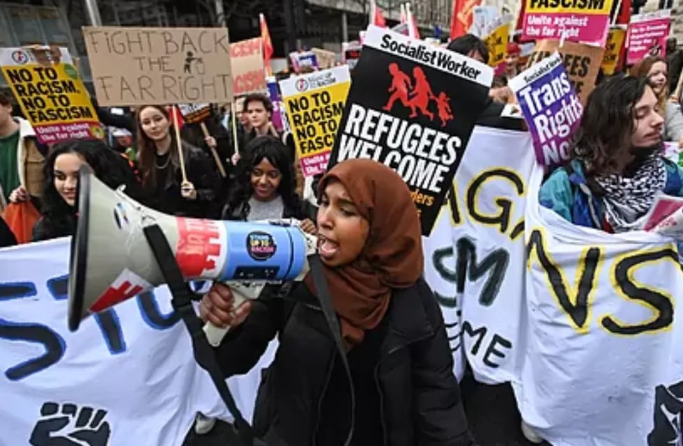 Movilización en marzo de este año en Reino Unido en contra de la Ley de Inmigración. Foto: Gentileza EFE