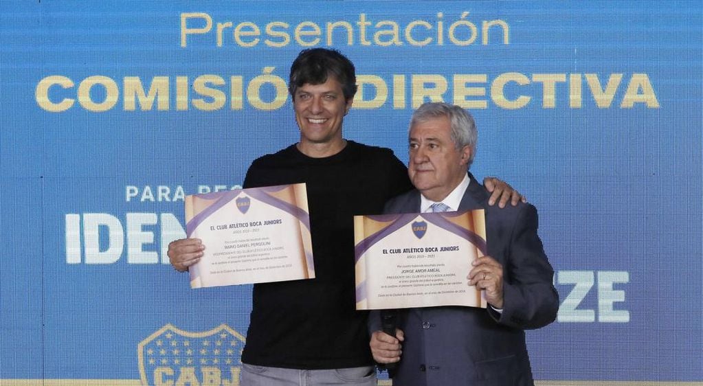 Mario Pergolini y Ameal, actual presidente de Boca. / Foto: prensa Boca
