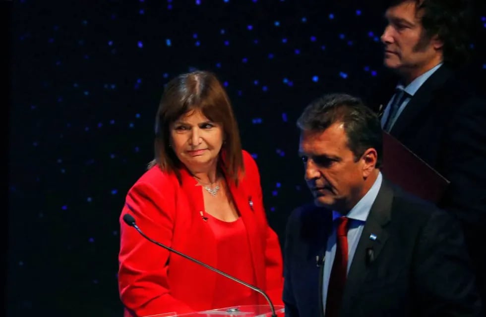 Patricia Bullrich, Sergio Massa y Javier Milei, principales candidatos presidenciales.