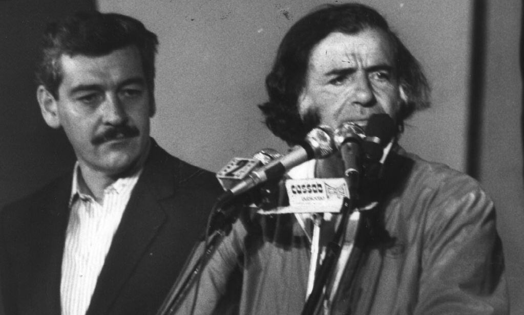 Menem junto al gobernador José Octavio Bordón en la campaña como candidato a Presidente en 1989