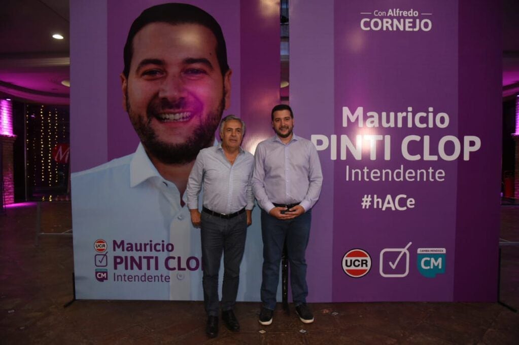 Alfredo Cornejo y Mauricio Pinti, precandidato a intendente de Maipú. Foto: Gentileza