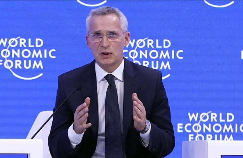 Jens Stolemberg, secretario general de la OTAN, durante el Foro Económico Mundial en Davos el miércoles 18 de enero de 2023.