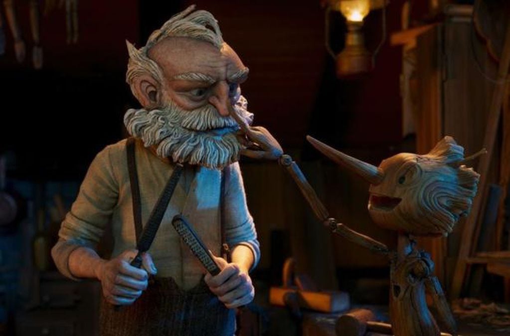 Geppetto y Pinocho en la versión stop motion de Guillermo del Toro