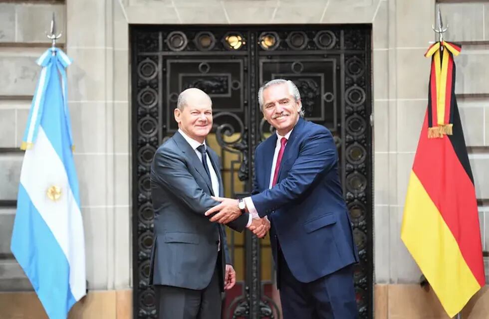 El canciller de Alemania Olaf Scholz se reunió con el presidente Alberto Fernández. - Gentileza