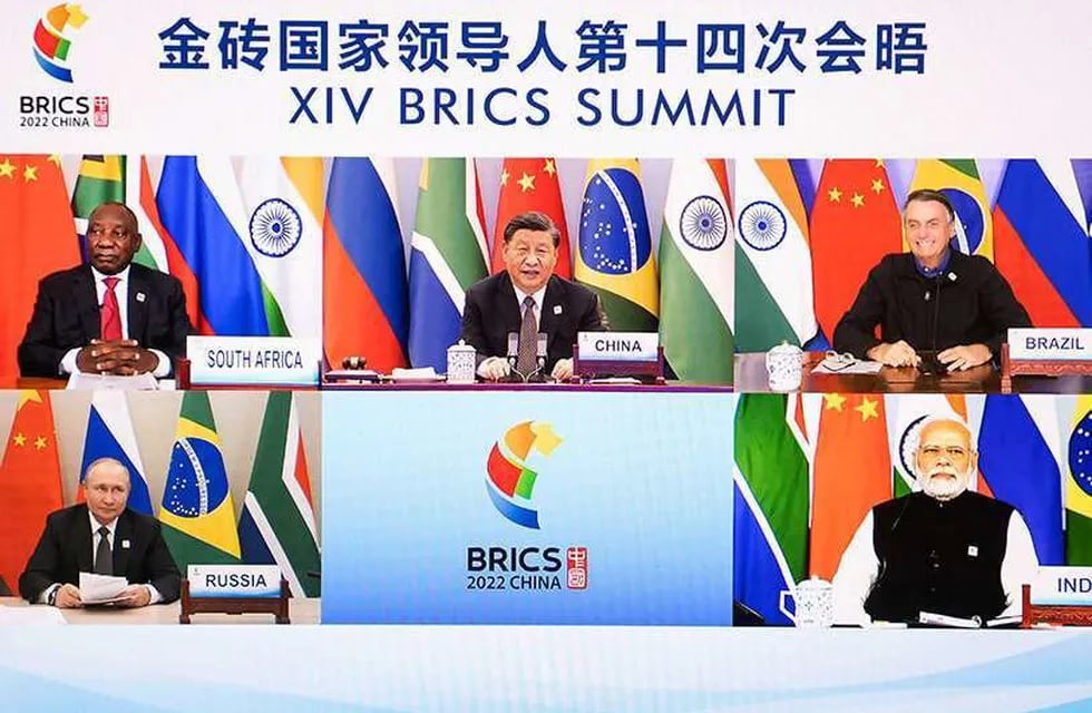 Captura de pantalla de la transmisión de la última cumbre del BRICS celebrada en China en 2022