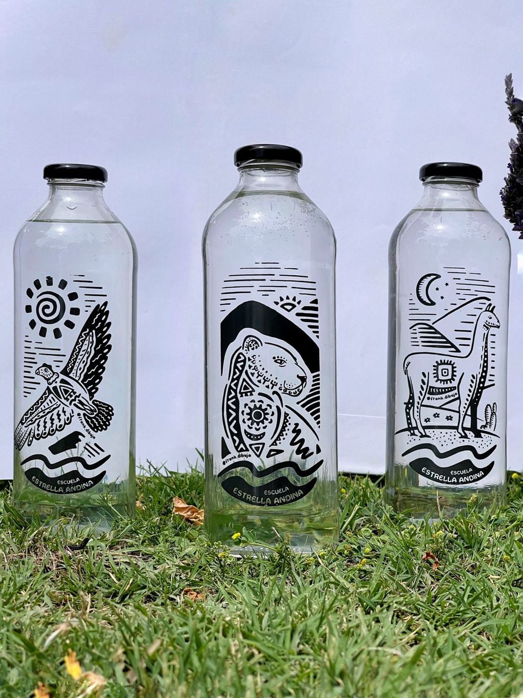 Original y creativa campaña: venden botellas con motivos artísticos para poder ampliar su escuela en Luján de Cuyo. Foto: Gentileza Escuela Estrella Andina