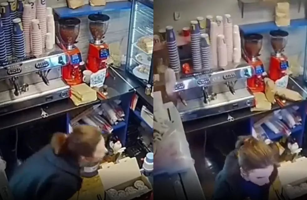 Video: graban el momento exacto en que dos misiles rusos caen cerca de una cafetería en Ucrania.