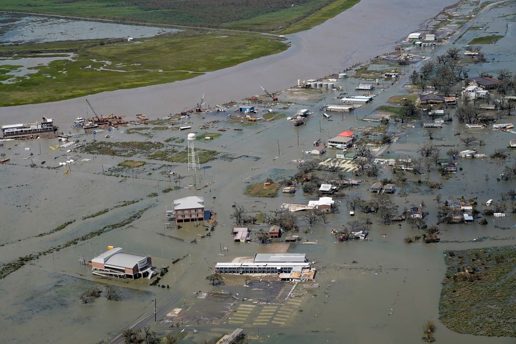 Vista aérea de las inundaciones en el estado de Luisana.