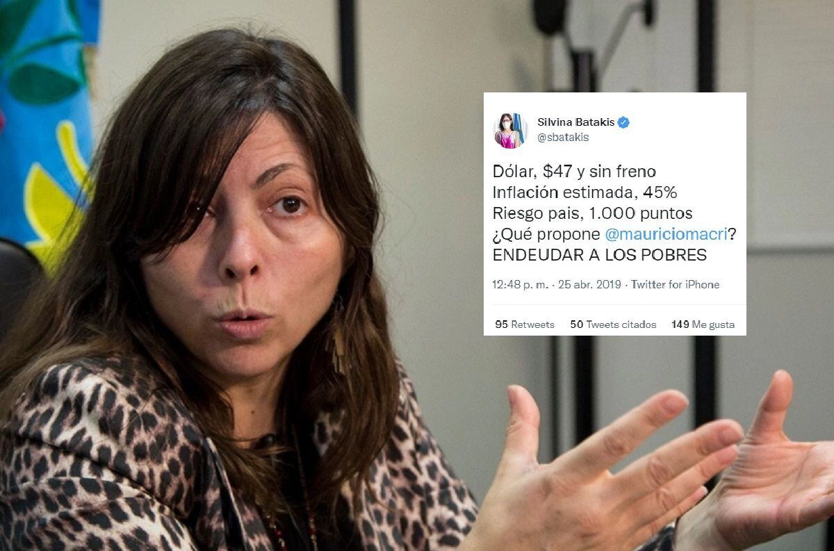 El archivo de Silvina Batakis, nueva ministra de Economía, en Twitter. En 2019, año electoral, criticaba el dólar a $47.(Captura)