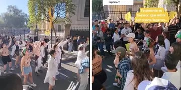 Feministas cantaban contra Milei en San Luis y terminaron siendo echadas por los libertarios