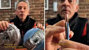 Video: un electricista mostró la diferencia entre un cable de cobre y uno “trucho”
