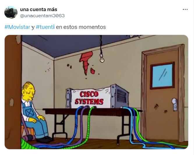 Memes de X por la caída de Movistar y Tuenti