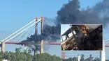 Impresionante video: se incendió un camión el el puente Zárate Brazo Largo
