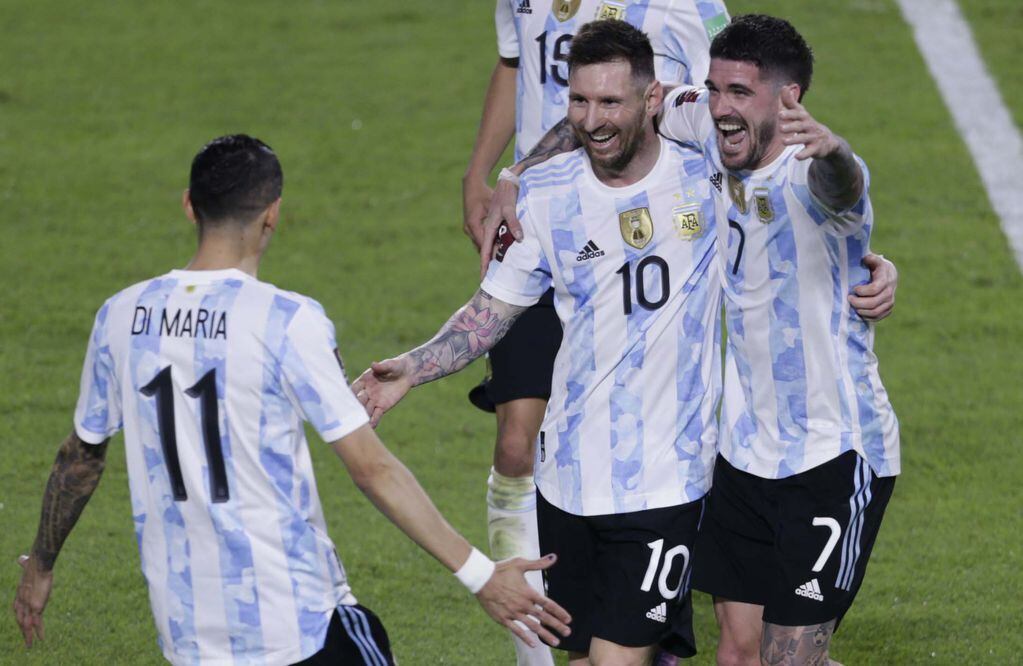 "Leo" Messi y su alegría en el triunfo ante Venezuela de Argentina. / Gentileza.  