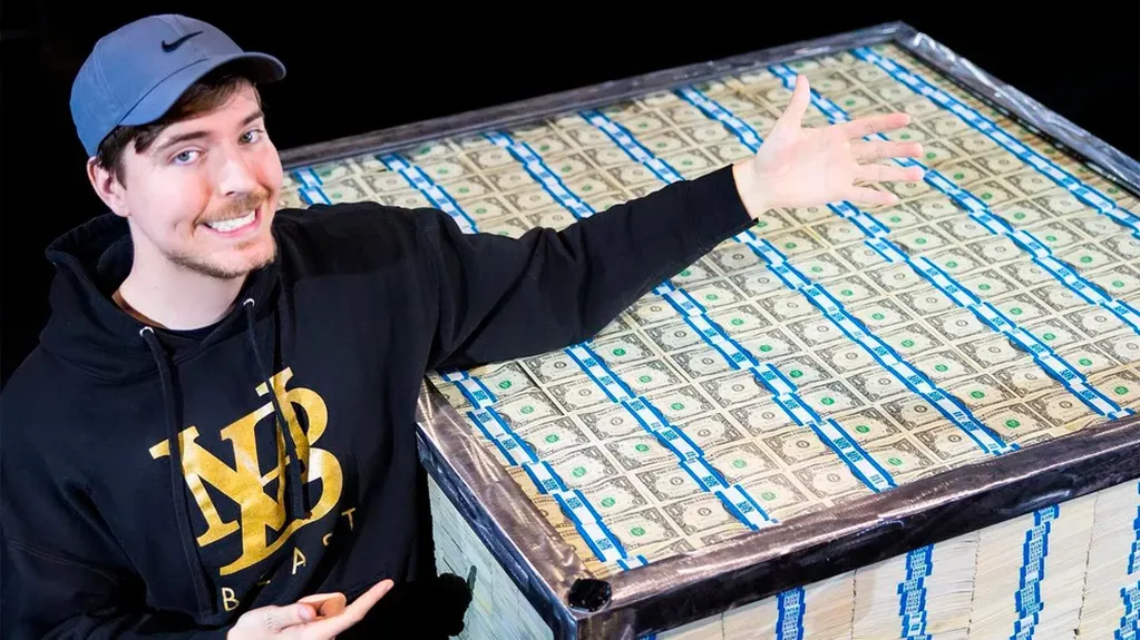 El famoso youtuber Mr. Beast gana aproximadamente 8 millones de dólares por mes.