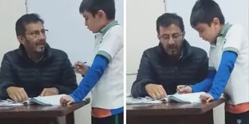 Un profesor universitario ayuda con la tarea al hijo de su alumna