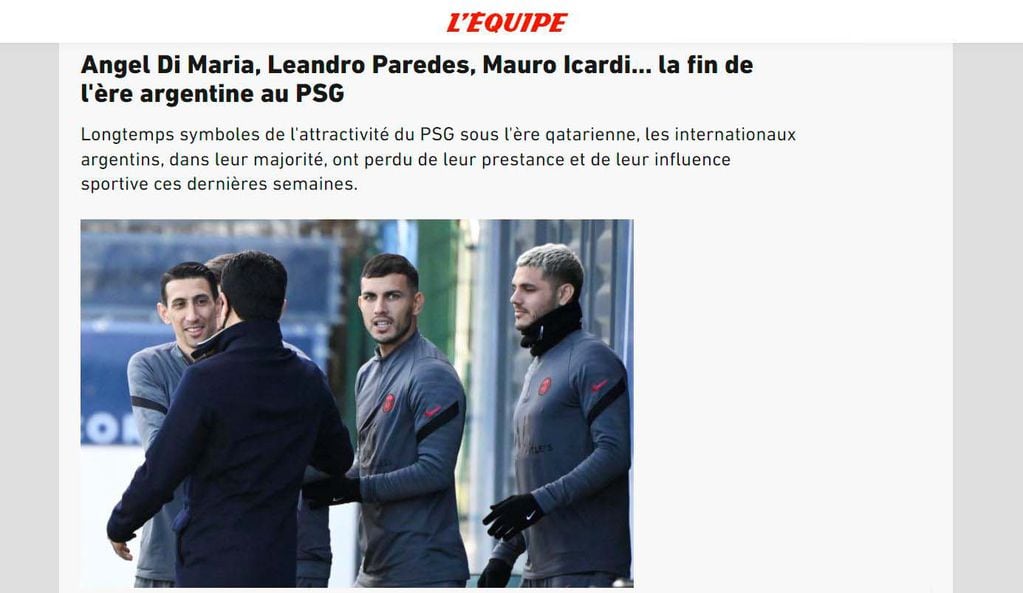 El diario francés asegura que Ángel Di María, Leandro Paredes y Mauro Icardi no seguirán en el PSG junto a Lionel Messi.