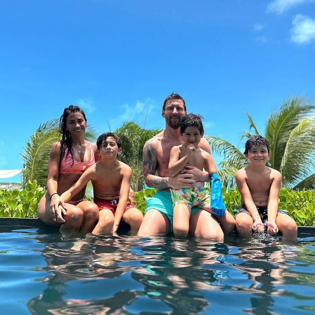 Lionel Messi con su familia