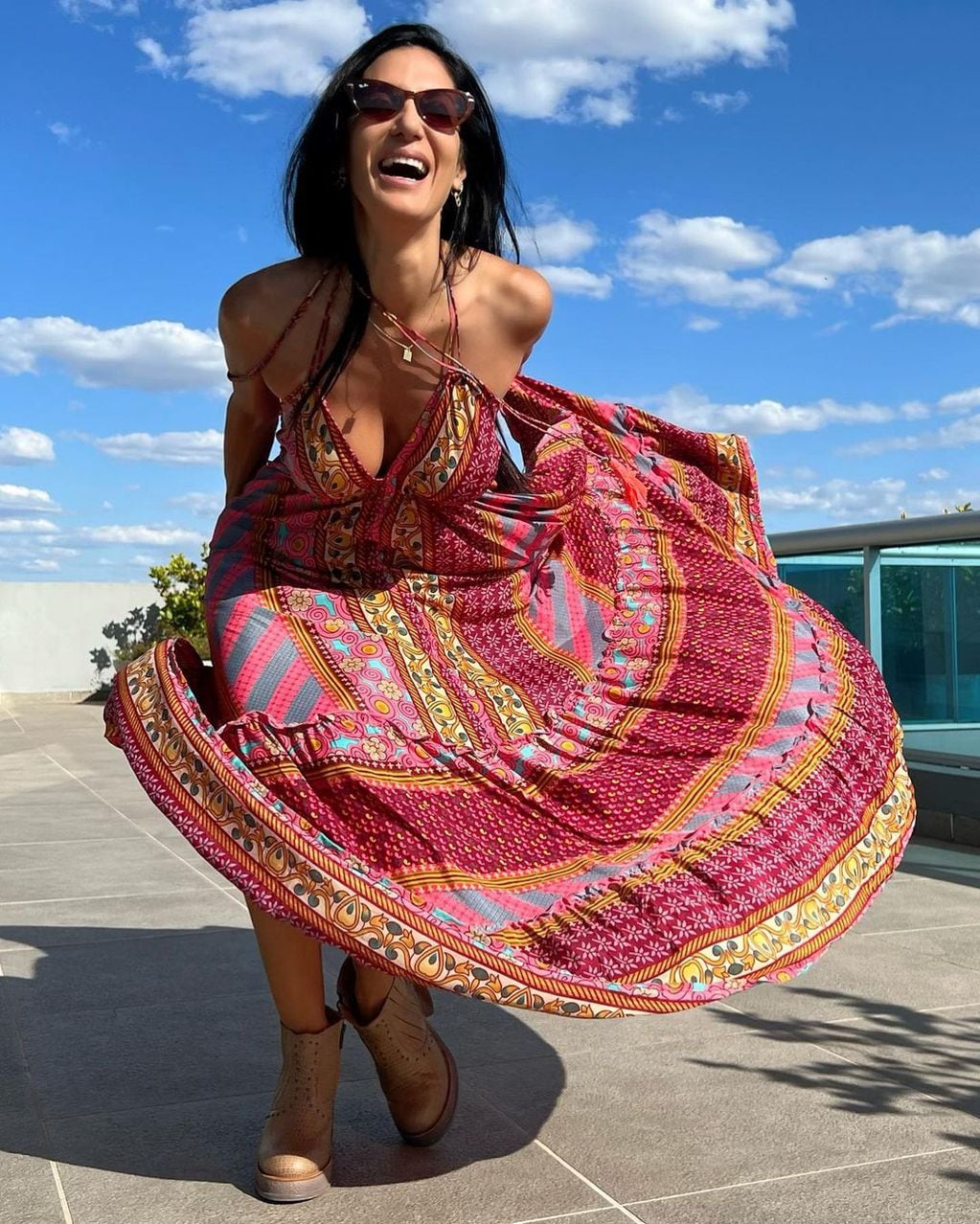 El vestido primaveral bohemio de Silvina Escudero