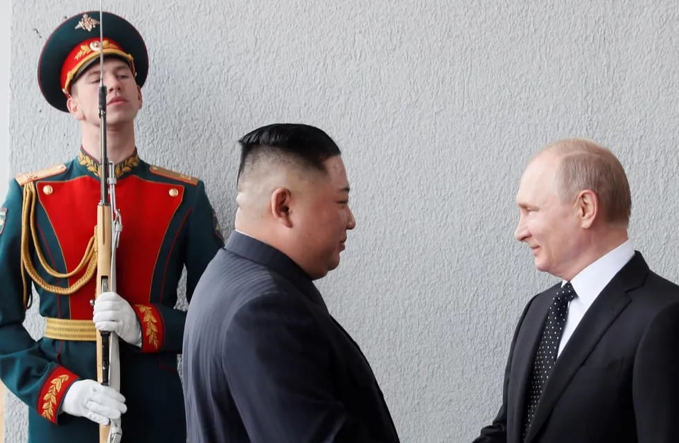 Kim Jong-un y Vladimir Putin, presidentes de Corea del Norte y Rusia respectivamente, en una imagen de archivo.