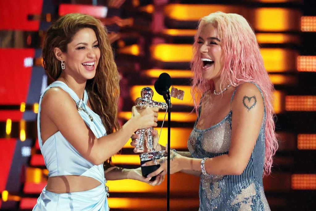 Shakira y Karol G ganaron el VMA a mejor colaboración por su videoclip "TQG" (Foto gentileza)