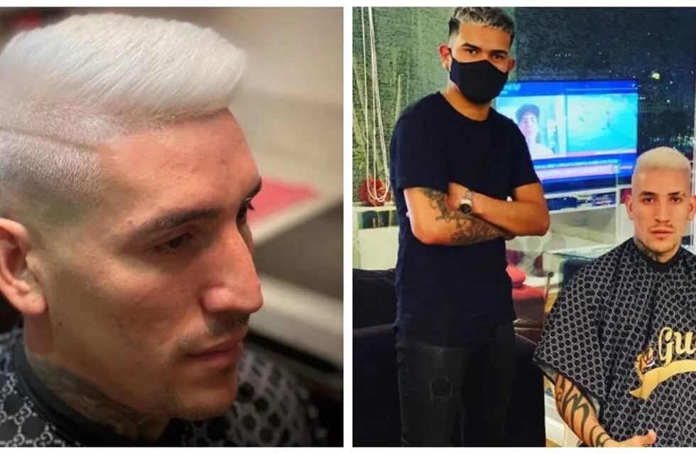 El jugador de Vélez sorprendió con su color de pelo en las redes sociales./Gentileza