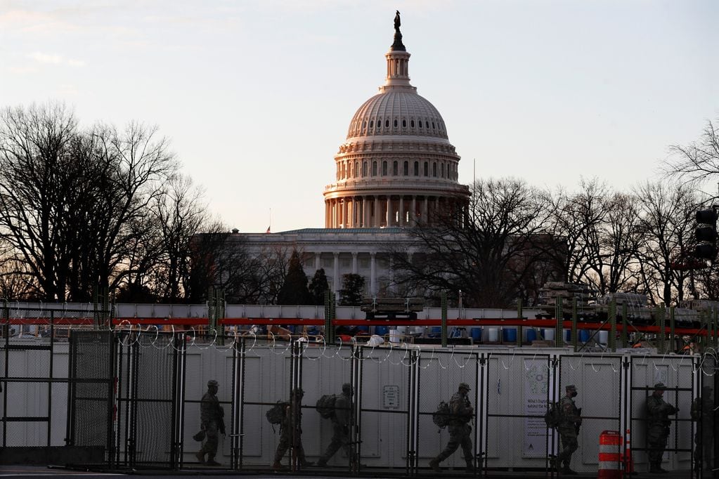 Todo listo para la asunción de Biden, la seguridad nacional se duplicó ante el miedo de que vuelva a suceder lo mismo que el 6 de enero en el Capitolio.