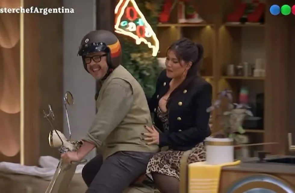 Donato ingresó al estudio en una moto y sorprendió a Wanda Nara