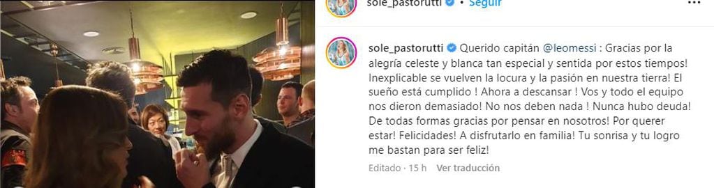 La Sole compartió un posteo con Leo Messi y sorprendió a todos.