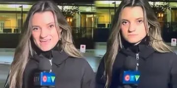 Una reportera canadiense casi se desmaya en plena transmisión.
