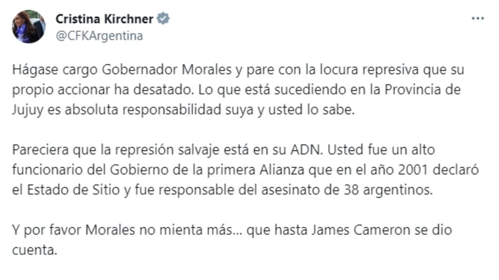 La respuesta de Cristina Kirchner