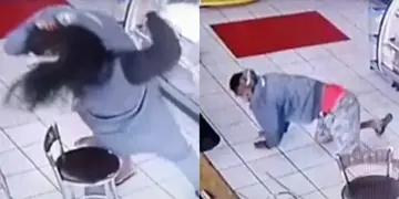 Video: Mujer muele a golpes a un hombre que la manoseó hasta derribarlo