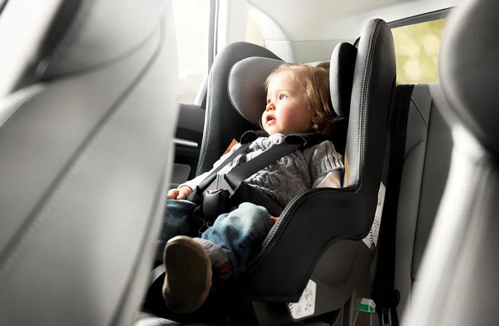 Más seguros. Las sillitas protegen a niños menores en los autos.