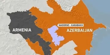 Mapa Armenia Azerbaiyán