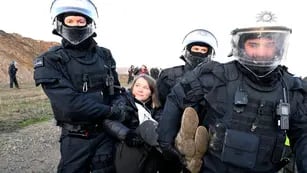 La activista climática Greta Thunberg fue detenida en Alemania. (AP)
