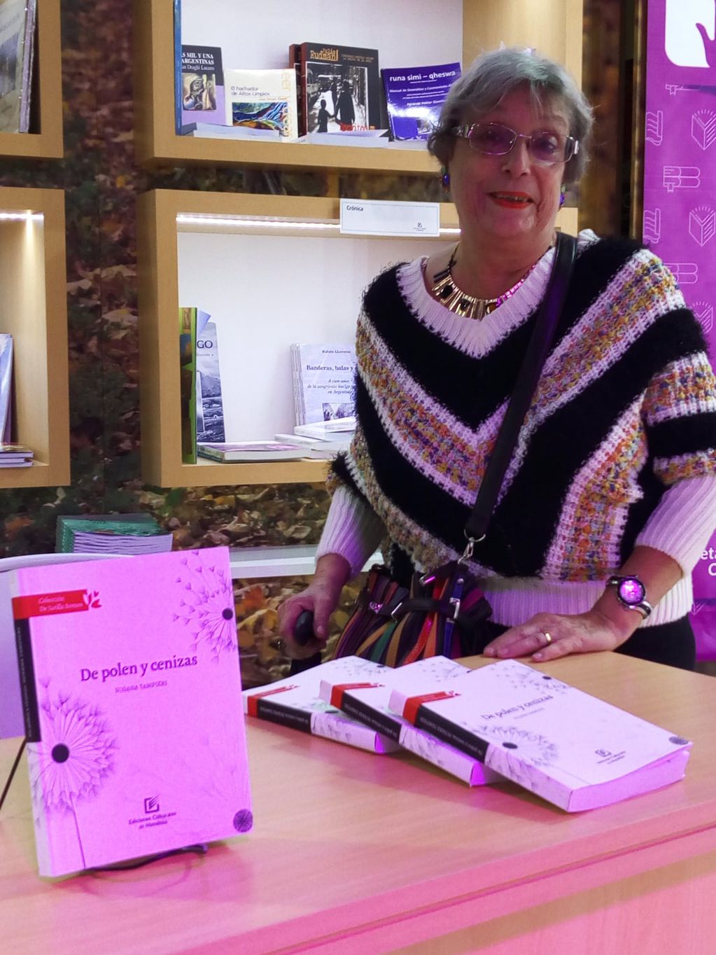 Susana Tampieri, en el lanzamiento de su novela publicada por Ediciones Culturales de Mendoza.