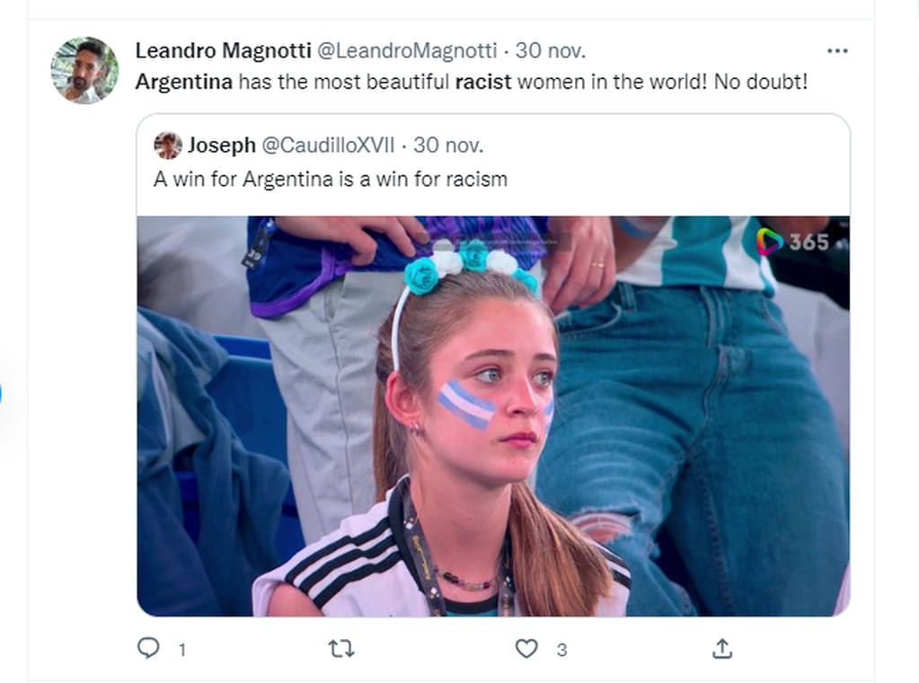 Argentina racista en Twitter