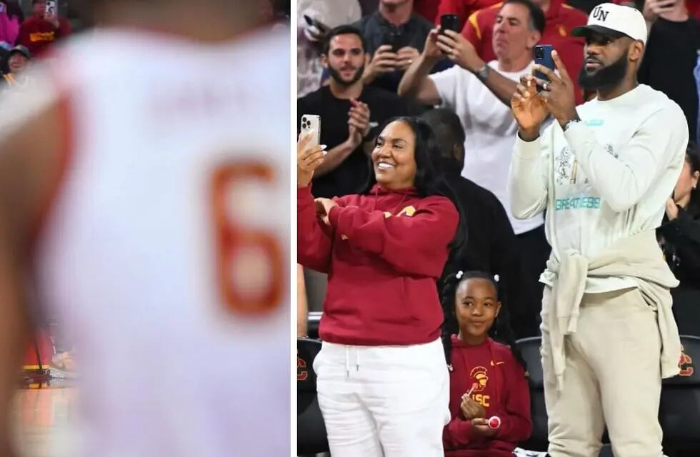Bronny James, hijo de LeBron, hizo su emotivo regreso en el básquetbol universitario después de superar un paro cardíaco. Foto: Instagram.