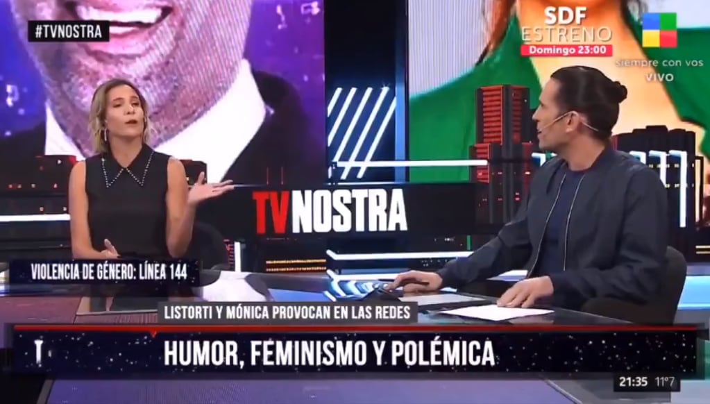 Diego Ramos cruzó a Ángela Lerena por un chiste que le hizo hace ya un tiempo. Foto: Captura Web.