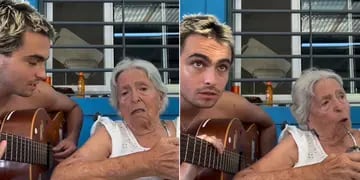 Emotivo video: Su abuela no lo recuerda pero canta con él su canciones de su infancia