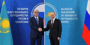 Kassym-Jomart Tokayev y Vladimir Putin