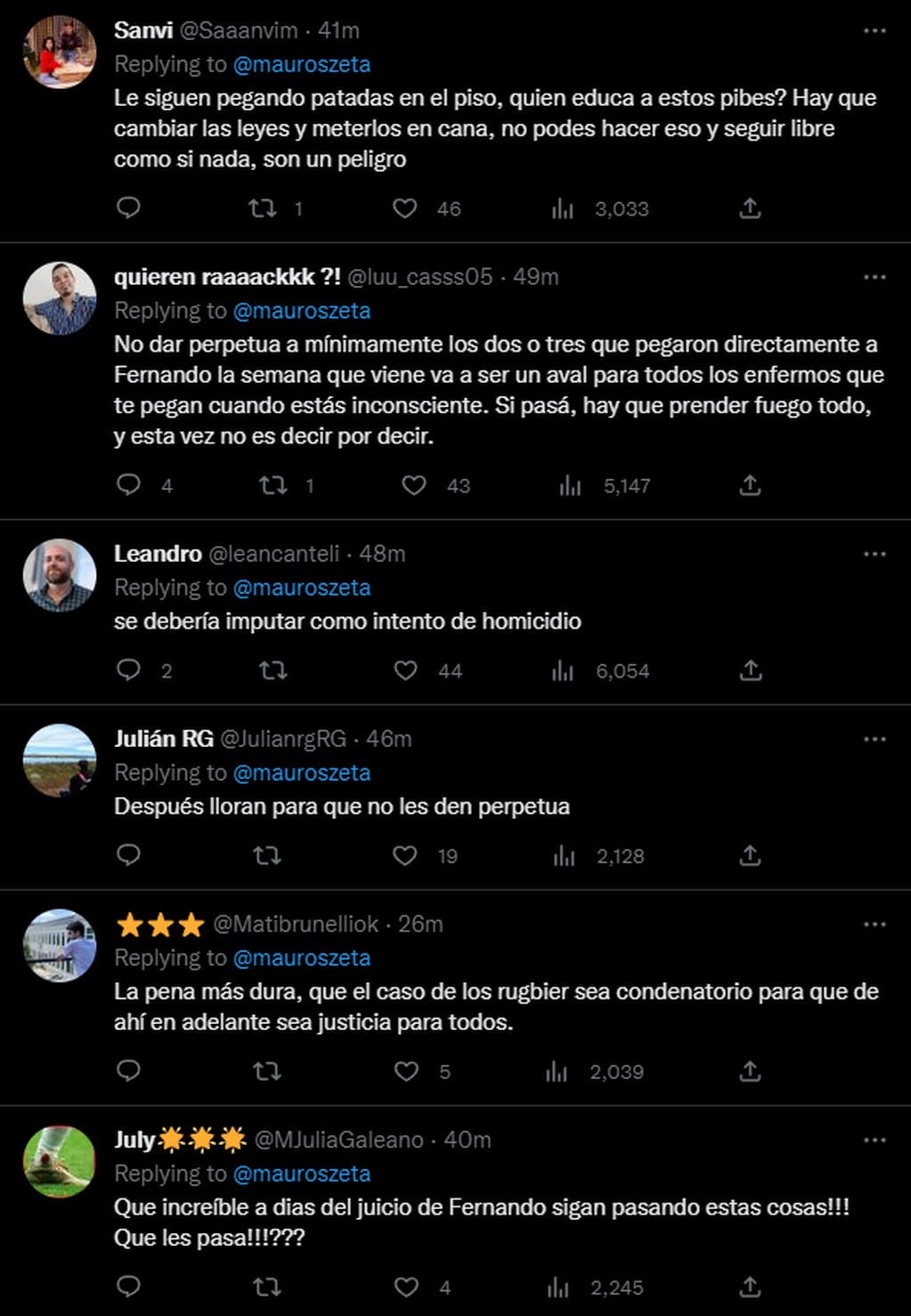 Comentarios sobre la pelea en Bahía Blanca. Foto: Twitter/@mauroszeta