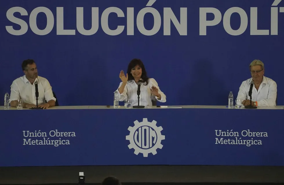 Cristina Kirchner en el acto que organizó la Unión de Obreros Metalúrgicos. / Foto: Clarín